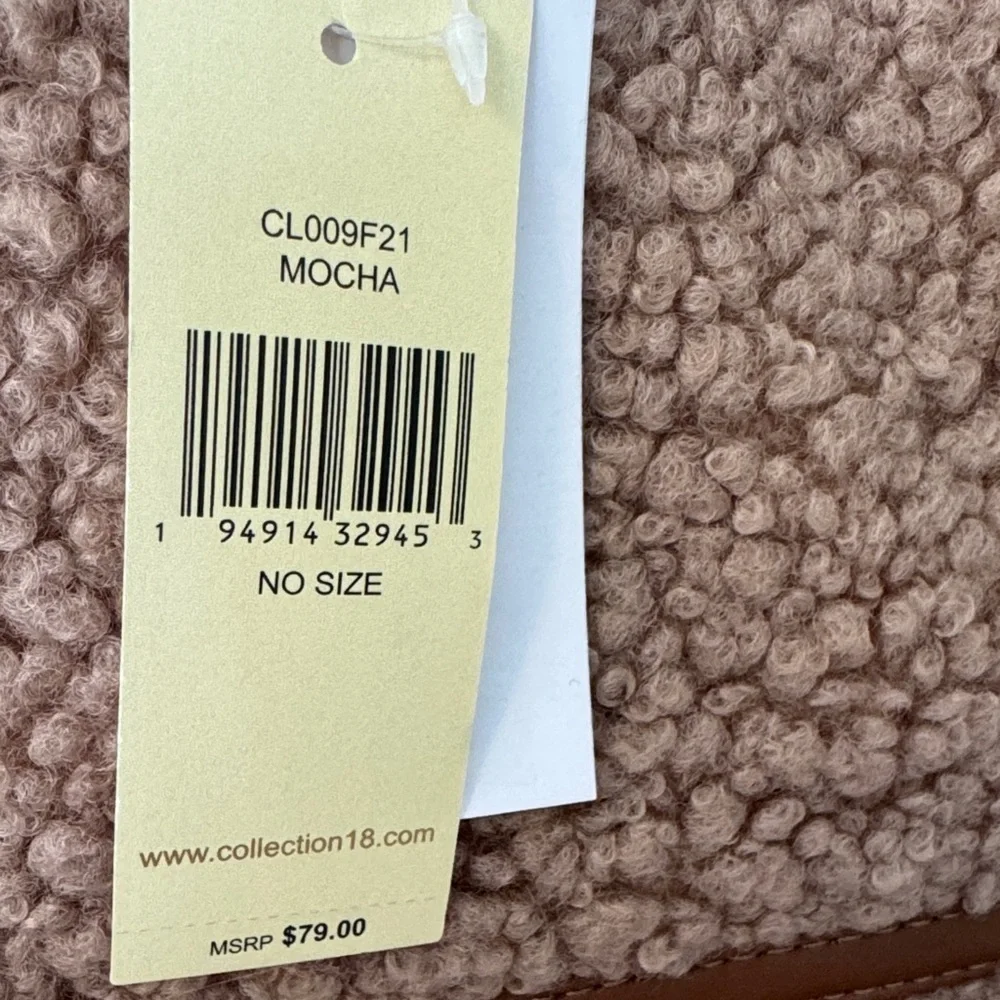 NWT Chic Brown Shearling Tote Bag